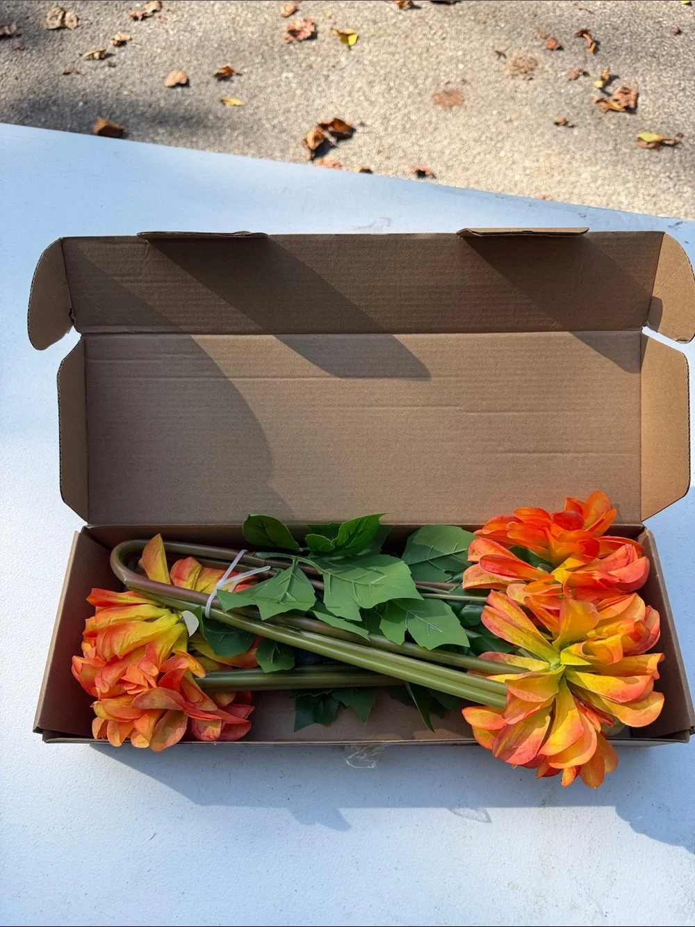 Artificial Dahlia Bouquet in Vibrant Orange instead of Six flowers NWT